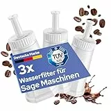 MILUX 3x Ersatzwasserfilter für Sage [TÜV ZERTIFIZIERT] - Für Sage Barista Pro/Touch/Express/Oracle/und viele mehr - Ersetzen SES008 / SES810 / SES875 / SES880 / SES920 / SES980 / SES990