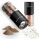 Zolmer® 2er Set Pfeffermühle mit Keramikmahlwerk & 6-Stufen-Drehung – Salz und Pfeffermühle groß – Manuelle Gewürzmühle schwarz matt, einstellbar & nachfüllbar