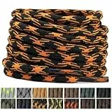Stepace Runde Schwerlastbereich Schnürsenkel (2 Paar) 4.5mm Schuhbänder für Arbeitsstiefel, Bergschuhe, Wanderschuhe, Jagdstiefel Schwarz Orange-140