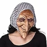 Boland 97508 - Latex Gesichtsmaske Hexe mit Kapuze, für Erwachsene, Maske für Faschingskostüme, Zubehör für Kostüm, Karneval oder Halloween, Accessoire für Märchenkostüm