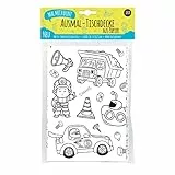 Mal Mich Bunt Ausmal-Tischdecke aus Papier, Motiv Fahrzeuge & Baustelle