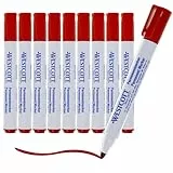 Westcott Permanent Marker 10 Stück Rot | 10er Vorteilspack wasserfeste Marker Stifte | 1,5-3,0 mm Rundspitze | Nachfüllbar, lichtbeständig, schnell trocknend, wischfest | E-713006 00