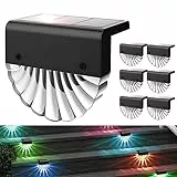Auting Solarlampen für Außen Garten, 6 Stück Solarleuchten für außen Wasserdichte 2 Modi LED Warmweiß/Farbwechselnde für die Garten dekoration,Terrasse,Stufen und Treppen