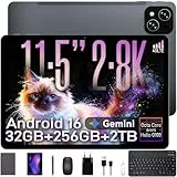 TABWEE T12Pro Android 16 Tablet mit Tastatur - 2.8K BOE QHD+ Display, 11 Zoll Tablet, Helio G100, 32 GB RAM+256 GB ROM, 8000 mAh, 13 MP+8 MP, Widevine L1, Gemini AI, Tablet 4G LTE (4 Jahre Garantie)