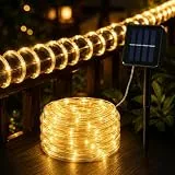 Kaleora Solar Lichtschlauch Lichterkette, 7M 50 LED Solar Lichterschlauch Aussen Wasserdicht 8 Modi, Warmweiß LED Lichterkette Außen für Garten, Balkon, Terasse, Party Deko