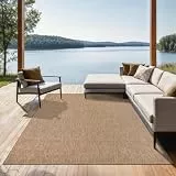 the carpet Mistra – Outdoor Teppich, Wetterfest, UV-beständig & pflegeleicht, für Balkon, Terrasse & Garten, auch für Wohnzimmer & Schlafzimmer geeignet, Natur, 200 x 280 cm