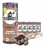 koawach Schoko Drink in versch. Geschmacksrichtungen – Trinkschokolade Koffein Kakao Getränk Dose Guarana Schokolade Energy Drink Bio Fairtrade (12 x 235 ml) (Chocochino (vegan))