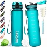 AOPREL Trinkflasche 1L Sport Trinkflasche Wasserflasche Auslaufsicher Trinkflaschen BPA Frei Sportflasche mit Kapazitätsskala für Die Outdoor, Schule, Camping