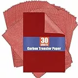 PSLER Kohlepapier zum Nachzeichnen von Graphit-Transferpapieren ¨C 30 St¨¹ck Rot Graphitpapier zum Nachzeichnen von Zeichnungen auf Holzprojekten, Leinwand, Stoff, K¨¹nstlerA4, 21 x 30 cm