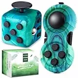 Lubibi 2Pcs Fidget Toy ,Grün Anti-Stress Würfel Spielzeug, Grün Fidget Pad Controller, Anti-Estrees Würfel mit 6Seiten Funktion, Kleine Geschenke für Kinder und Erwachsene Stressaubbau bei Nervösität