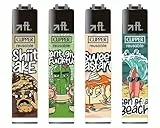 Clipper Feuerzeuge Fucktus (4er Set), Neue Motive 2025