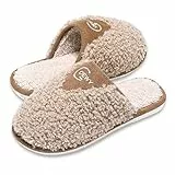 GOEWY Hausschuhe Damen Winter Pantoffeln Herren Plüsch Wärme Weiche Bequem Rutschfeste Memory Foam Slippers(Braun,38/39EU)