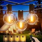 Yuusei Lichterkette Außen Strom, 40MX2 Lichterkette Outdoor mit Fernbedienung, IP45 Wasserdicht, 104+4 G40 Dimmbar LED-Glühbirnen für Garten Pavillon Balkon Camping Party Hochzeit (80M)