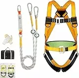 Absturzsicherungs-Lanyard, 2m/5,25 Fuß Kleine Stahl Schnalle Luftarbeits Nylon Sicherheitsgurtseil 500 kg Belastbarkeit,Absturzsicherung für Höhenarbeit