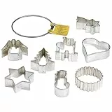 Original Kaiser Ausstechformen-Ring groß 8-teilig, Weihnachten Starter-Set Keksausstecher, Plätzchenformen in unterschiedliche Größen, spülmaschinengeeignet, Silber