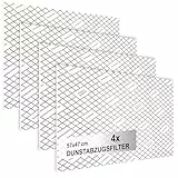 com-four® 4x Dunstabzugsfilter für Dunstabzugshaube mit hoher Filterleistung - 1 mm Flachfilter Universal Zuschneidbar mit Sättigungsanzeige - 100% kompostierbar - 57 x 47 cm (Mit Indikator - 4 Stück)