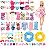 Miunana 26 Puppen Kleidung Badeanzug Kleider Zubehör Klamotten Float Schwimmring Schuhe für 11,5 Inch Puppen Puppenkleidung