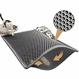 Pieviev Katzenklo Matte XXL, 89x61cm Katzenstreu Matte, Großer Katzenklo Unterleger im Wabendesign, Wasserdichte Unterlage für Katzentoilette, Doppelter EVA Vorleger zum Sammeln von Katzenstreu, Grau