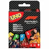 Mattel Games UNO F1 Kartenspiel für Kinder, Familien, Reise und Camping mit Bildern aus der Welt der Formel-1-Rennen, JMF10