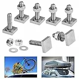 ANTHYTA 8 Stücke Nutsteine T-Nut Adapter Nutensteine M8*35 mm Nutsteine Dachträger Edelstahl T-Nut Nutsteine Set mit Muttern & Unterlegscheiben Dachbox Nutensteine für Dachträger Relingträger Dachbox