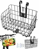 VELOGO Fahrradkorb Vorne Hinten - Kaltziehstahl Faltbarer Fahrradkorb, Abnehmbar mit Klickfix für Mountainbike/E-Bike/Stadtrad, 20kg Tragkraft, Schwarz