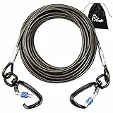 Furggis Tie-Out Leinen für Hunde, Hundeleine 3m,360°-Drehgelenk-Clips, Hunter Leine,Leine Hund große Hunde, Doppelt fixierte Anti-Abtrennklammer,Hundeleine für Garten oder Camping im Freien