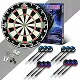 Klassische Dartboards Professional Bristle Dartscheibe with 12 Darts (Contains 12 Darts, Standard)