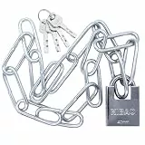 Piuluvor® Kettenschloss Fahrrad, 80cm Fahrradschloss Kette Fahrradschloss Hohe Sicherheit Stahlkette 5mm Schloss mit Vorhängeschloss für Motorrad, E-Bike, Garagen, Zäune