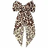 Teaaha 1 Stück Leopardenmuster Braun Haarschleifen, Große Haarschleife für Frauen, Stilvolle Haar Accessoire, Schleife Haarschmuck für Damen, Haarspange mit Schleife, Elegante Haarklammern für Mädchen