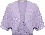 Belle Poque Damen Bolero Ausgehöhlt Batwing Ärmel Offener Front unregelmäßiger Saum Bolero
