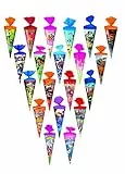 20x Schultüte/Zuckertüte/Länge: 25cm / rund / 20 verschiedene Motive