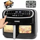 Duronic AF14 BK Heißluftfritteuse, XXL Heißluftfriteuse mit 10 Liter für Pommes, Friteuse HLF 10L Volumen Airfryer, Air Fryer für Rezepte ohne Öl