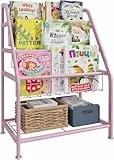 Huhote Kinder-Bücherregal, kleines Bücherregal, Kinder-Bücherregal, Buch- und Spielzeugaufbewahrung, Organizer, Ausstellungsständer, Regal für kleine Orte, Wohnzimmer, Arbeitszimmer, Kinderzimmer
