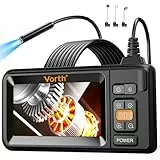 Vorth Endoskopkamera mit Licht, 4.3' IPS Bildschirm Inspektionskamera mit 8 LED Licht, 5M Semi-Rigid Kabel Endoskop Kamera, IP67 Wasserdicht 1080P HD Rohrkamera - Einzelobjektiv
