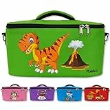 PUNALU Toniebox Tasche kompatibel mit Toniebox 1 & 2 – gepolsterte Transport- & Aufbewahrungstasche für bis zu 30 Hörfiguren, Kopfhörer & Ladestation – mit flexiblen Fächern – Grün