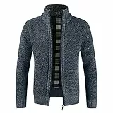 TIMELYE Strickjacke Herren Warm Pullover & Strickjacken Für Herren Zip Up Trachten Jacke Männer Grobstrickjacke Leichte Jacke Herren Leicht Trachtenjanker Für Herren Fleecejacken