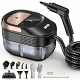 ODSD Dampfreiniger für Haushalt und Auto, 3-stufig einstellbarer Dampfreiniger, 15 Sekunden Aufheizzeit und 1,6 l großer Tank, Handdampfreiniger für Autos, Haushalt, Küche, Fenstern,Boden
