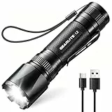 GEARLITE LED Taschenlampe Aufladbar, Superhelle Zoombare 3000 Lumen Mini Torch mit 3 Lichtmodi & Langer Betriebsdauer, IP65 Wasserdicht Taktische Handlampe für Camping Angeln Wandern Outdoor, Notfäll