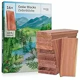 Zedernholz Mottenschutz für Kleiderschrank : 16 Zedernholz Duft Blöcke als Kleiderschrank Mottenschutz und natürlicher Kleiderschrank Duft – Kleiderschrank Dufterfrischer – Cedarwood von Inovida