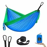 Grassman Kinder-Hängematte, kleine Hängematte für Camping, tragbare Hängematte für Kinder, Mädchen, Jungen, ultraleichter Rucksack, Mini-Hängematten mit Riemen, Blau