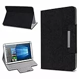 UC-Express Filz Hülle kompatibel mit Hannspree Apollo 2 Tablet aus Filz praktischer Standfunktion Schutztasche Stand Tasche Cover Case, Farbe:Schwarz