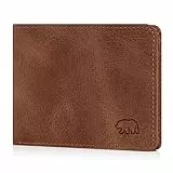 BROWN BEAR Mini Geldbörse Herren mit Münzfach | Leder Vintage Braun | RFID-Schutz | Portemonnaie Echtleder klein | Geldbeutel minimalistisch | BB Design 8006-B HBR
