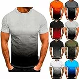 EMATOP T Shirt Herren Sommer Sport Oberteile Casual Rundhals Tunika Tops Vintage Basic Kurzarm Tee Shirts Lustig Neuartiger Druck Sporthemd Schnell Trocknende Sportshirt Regular Fit Laufshirt