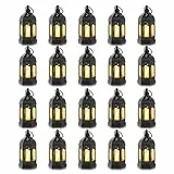 Romadedi Laterne Schwarz Halloween Deko - 20er Set Mini Laterne zum Aufhängen, mit LED Kerzen für Ramadan, Garten, Weihnachten, Hochzeit, Balkon, Outdoor, Tischdeko