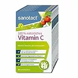 sanotact Vitamin C (6x30 Lutschtabletten) • Acerola Tabletten vegan • 100% natürliches Vitamin C für Kinder & Erwachsene • Hochdosiertes Vitamin C aus der Acerola-Kirsche