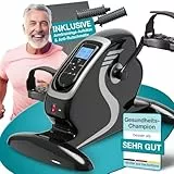 ELONEO 2in1 Arm- und Beintrainer mini Bike Pedaltrainer mit Motor, inkl. Trainingsdisplay, Massage-Handgriffe Anti-Rutschmatte, ideal für Senioren, Mini Heimtrainer schwarz