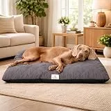 SympaTierisch Hundebett waschbar & wasserdicht – Hundematte/Hundekissen für große & mittelgroße Hunde – rutschfest, extra gepolstert, atmungsaktiv – Hundebett grau | 120x110x14 cm
