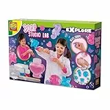 SES Creative 25142 - Seifenstudio-Labor - Seifenherstellungs-Set für Kinder - Flüssig-, Fest- und Gel-Seifen herstellen - Experimentierkasten - Basteln für Mädchen - Für Kinder ab 8 Jahren