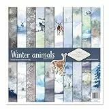 ITD Collection - Decoupage Papier - Decopatch Papier 310 x 320 mm - Scrapbooking - Dekorpapier für DIY Alben Bullet Journals (SLS-022 Wintertiere, Mittel)