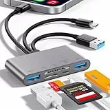 5-in-1-SD-Kartenleser,High-Speed-USB-3.0-Adapter für Telefon/Pad USB C- und USB A-Geräte mit Micro-SD- und SD-Kartensteckplätzen, unterstützt SD/Micro SD/SDHC/SDXC/MMC